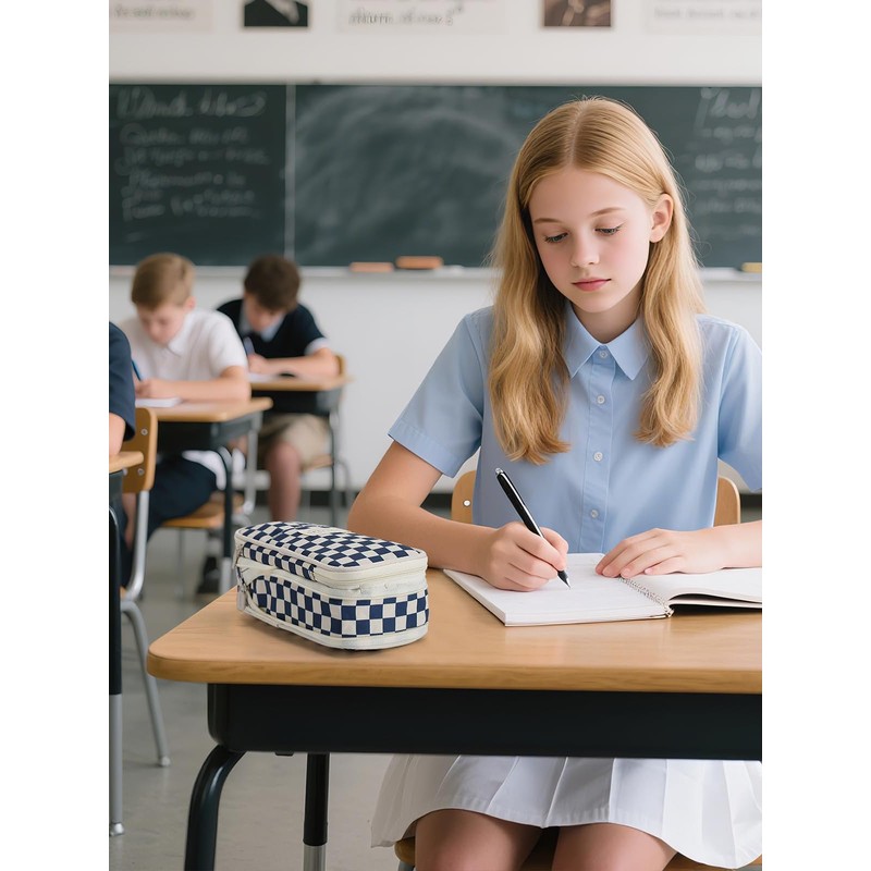 VICDUEKG Pencil case pencil case school pencil case, blue, simplicity