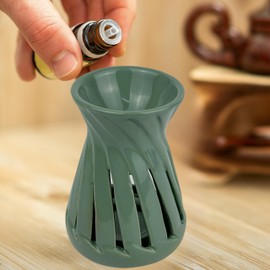 Zen'Aroôme - Bruciatore profumato Ceramy Corta Verde - Atmosfera Profumata - Oggetto Artigianale Contemporaneo - Aromaterapia Facile - Bruciatore fondente profumato - Decorazione Multifunzione