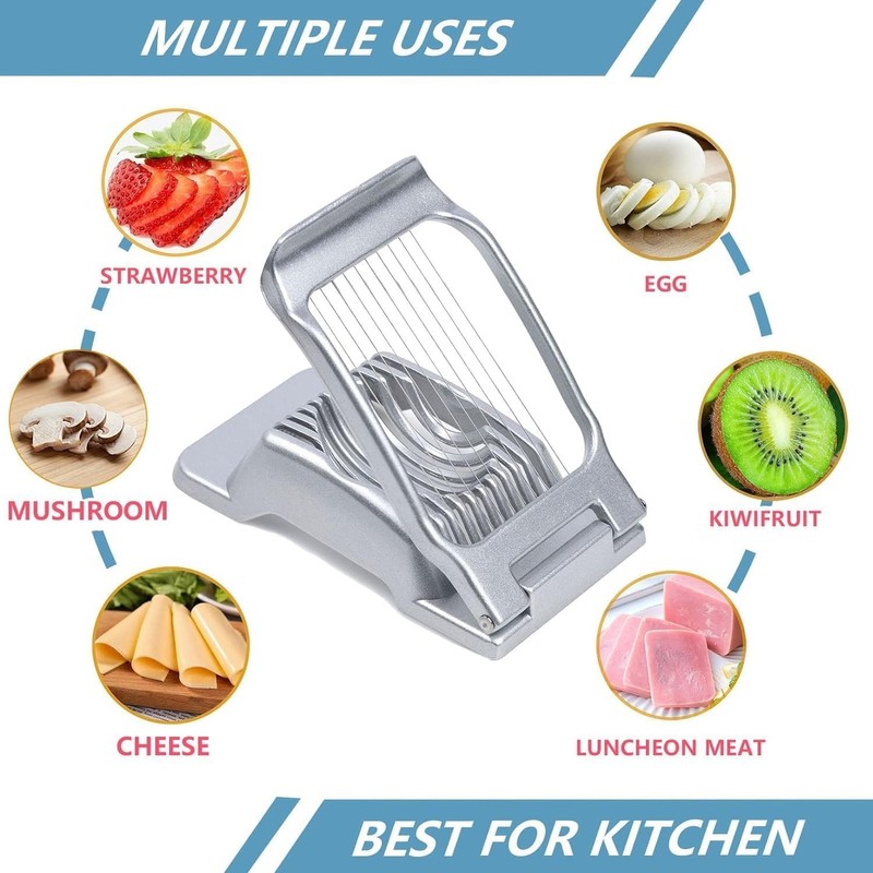 Boiled Egg Slicer, Stainless Steel Heavy Duty Egg Cutter for