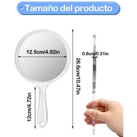 ZSKEUR Espejo De Mano, Espejos De Mano, Adecuado para Uso Doméstico Diario, También Se Puede Utilizar En Salones, SPA o Estudios para Exámenes Faciales o De Cabello, Etc