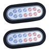 6 Inch Oval Dual Revolution LED Tail Lights Red Stop