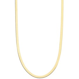 MiaBella 18K Gold Over Sterling Silver Italian Solid 3.5mm Flat Herringbone Chain Necklace Men Women 16", 18", 20", 22", 24", 26", 30" (26)