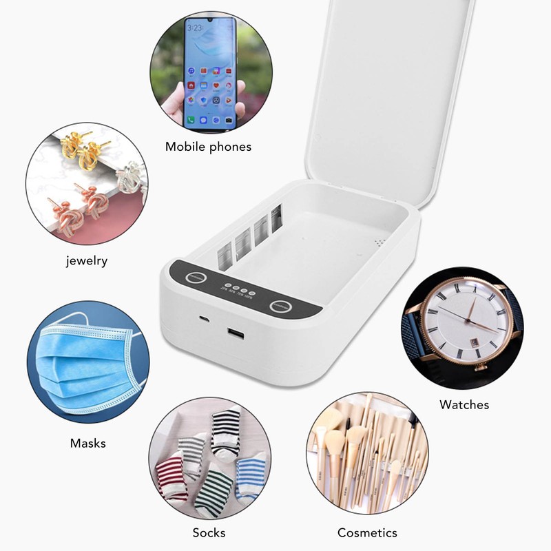 Cell Phone Cleaner Box UVC Light Cleaner Box Multifunctional Cleaner