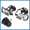 A ABSOPRO Pair Bicycle Pedals with Toe Clip Foot Strap