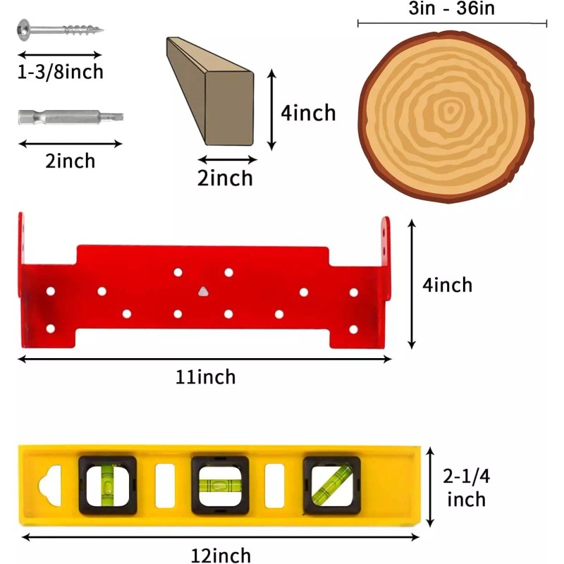 Zozen Chainsaw Mill Guide Rail Lumber Metal Brackets 2 Pack