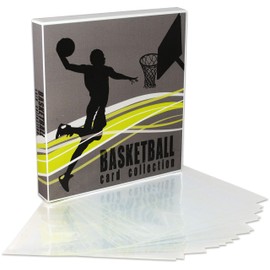 UniKeep Basketball Themed Trading Card Binder for Collectors - Comes Complete with Acid Free Plastic Pages to Hold Up to 180 Cards. Additional Pages Can Be Added