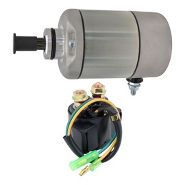 Starter Motor for Honda Recon 250 1997-2007 TRX250TE TRX250TM TRX250 SportTrax TRX250EX 2001-2008 TRX250X 2009-2019 31200-HM8-003 31200-HM8-A41 with Solenoid Relay