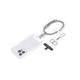 project-cb Cell Phone Wrist Strap 1,Phone Tether Tab 2,Key Ring×2,Phone Wristlet,Phone Hand Lanyard,Phone Charm,Keychain(White-Black-S)