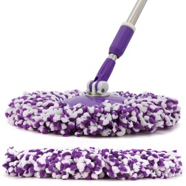 3 Pack Spin Mop Replacement Head, Round Shape Standard Size Microfiber Mop Head Refills for Hurrican, Mopnad, Casabell and Other Standard Size Spin Mop Systems