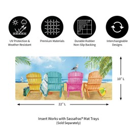 Evergreen Flag Beautiful Colorful Summer Beach Chairs Durable Sassafras Switch Welcome Mat - 22 x 10 Inches Fade and Weather Resistant Outdoor Doormat for Homes, Yards and Gardens