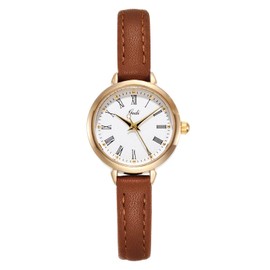 TOOCAT Fashion Women Wrist Watch, Lady Simple Leather Quartz Watches Ultra-Thin Waterproof Analog Watches for Females Student (Brown-2)