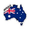 Squiddy Australia Map with Flag - Vinyl Sticker for Car, Laptop, Notebook - 5"