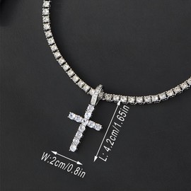 MOTIBACK Cross Necklace for Women & Men - Elegant Silver Cross Pendant Necklace, Stylish Crucifix Chain Jewellery, Perfect or Birthday Christmas Thanksgiving Day