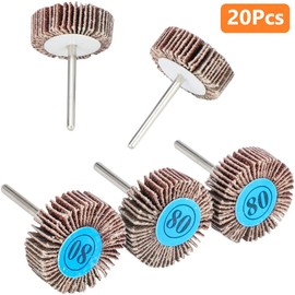 LATERN 20Pcs Flap Wheel, 80 Grit Sanding Paper Polishing Wheel 10mm Dremel Flap Wheel for Rotary Tool