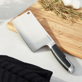 Berghoff Graphite 7in Forged Stainless Steel Cleaver with PP Safe Grip Handle for Chopping Cutting Slicing, Black