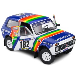 DCD Jean-Pierre Jabouille Michel Sardou Lada Niva #182 1984 Paris-Dakar Rally Competition Series 1/18 Diecast Model Car