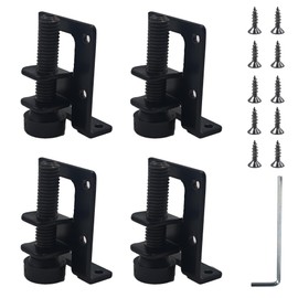 Runseaway 4Pcs 2" H Adjustable Furniture Leveling Feet, L Shaped Leveler Legs, Heavy Duty Adjustable Furniture Levelers for Workbench, Cabinet, Wardrobe, Shelving Units(Black)