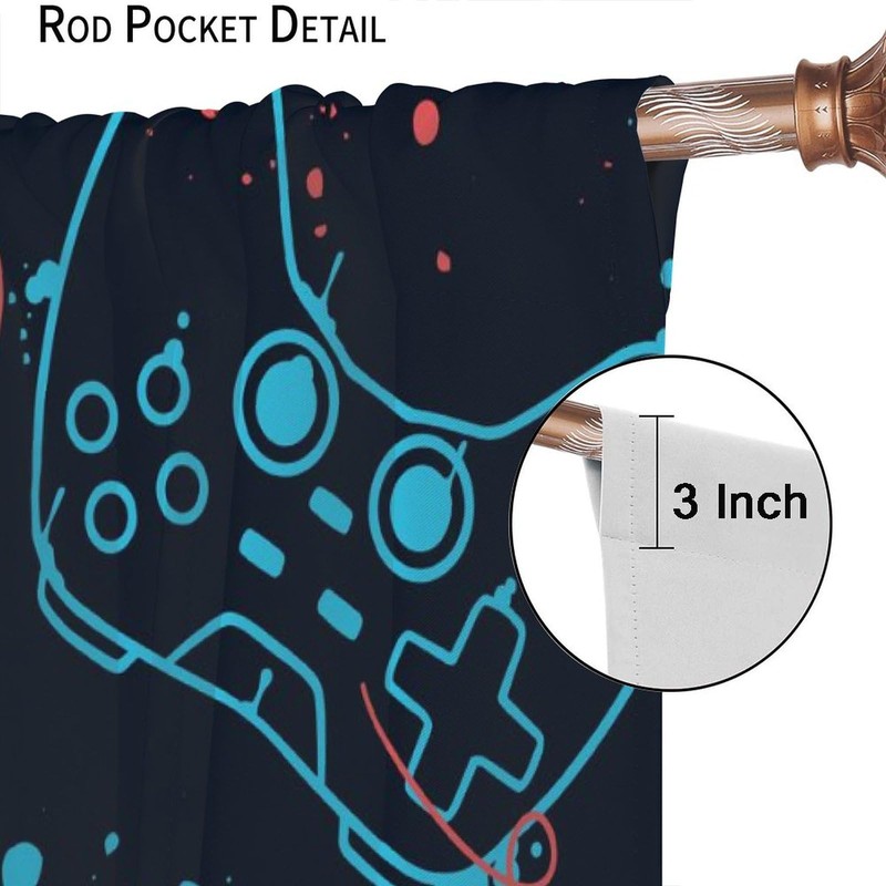3D Game Controller Pattern Printing Curtains - Living Room, Kitchen