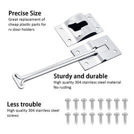 RV Screen Door Latch 2 Pack 6" T-Style RV Door Holder, Stainless Steel Exterior Door Hold Hook & Keeper Trailer Accessories for Camper RV Trailer, Cargo,Truck, Motorhome