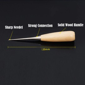 Handmade Awl with Wooden Handle - Metal Notch Tool - Pointed Blade for Punching Holes for Nails, Screws or Bolts - Ideal for Arts and Crafts