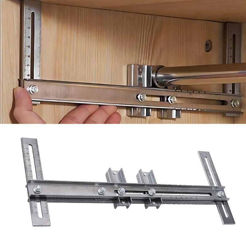Cabinet Hardware Jig Template Stainless Steel Closet Hanging Rod Locator