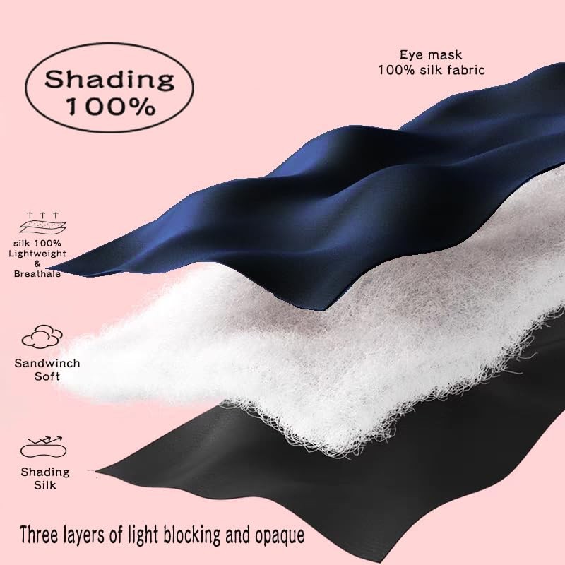 Eye Mask Blindfold with Elastic Strap/Headband, Soft Eye Cover Eyeshade