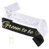2pcs Bride and Groom Sash, Black White Bachelorette & Bachelor