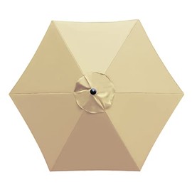Sunnyglade 7.5Ft 6 Ribs Umbrella Canopy Replacement Patio Top Cover For Market Umbrella (Tan)