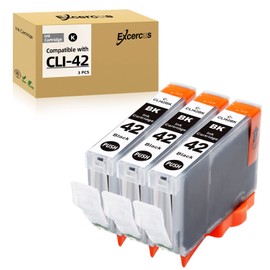 EXCERCUS Compatible Ink Cartridges Replacement for Canon CLI-42 CLI42 Ink Cartridge for PIXMA Pro-100 Pro 100S Printers (3Black)