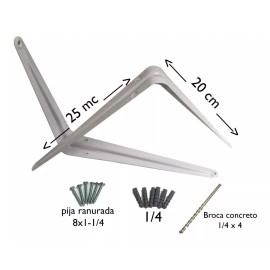 Fiero Esquineros Para Repisas Kit Con Taquetes, Pijas Y Broca