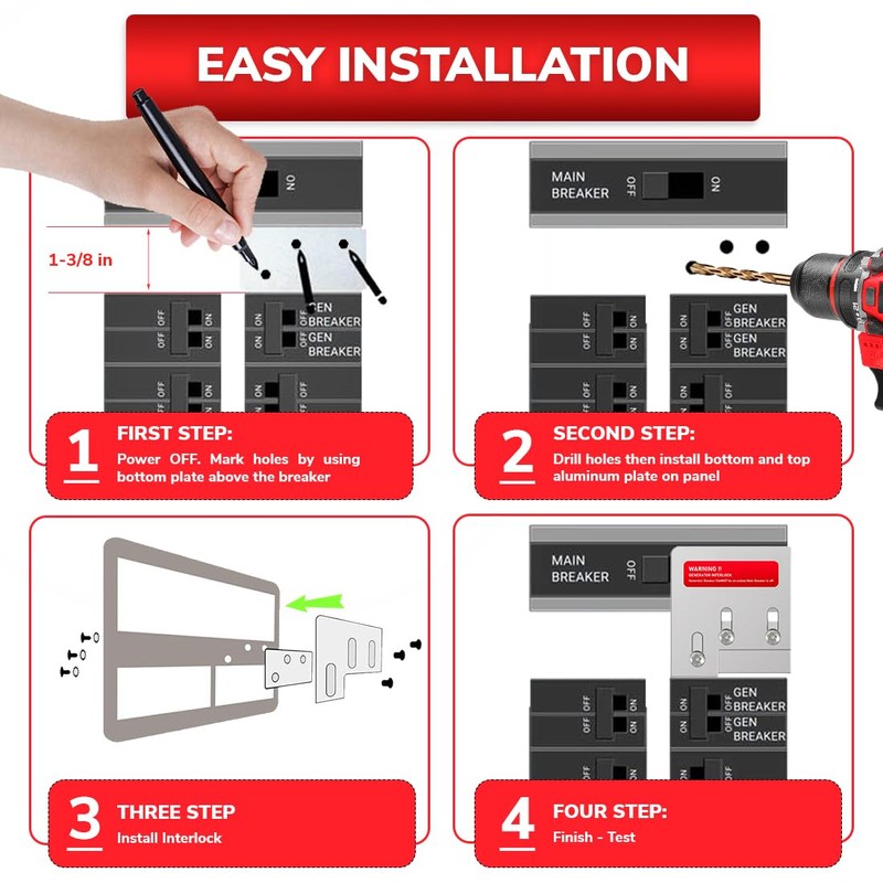 Generator Interlock Kit for Square D QO or Homeline 150