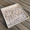 I-lan Square Serving Trays, Wooden Ottoman Tray with Cutout Handles,