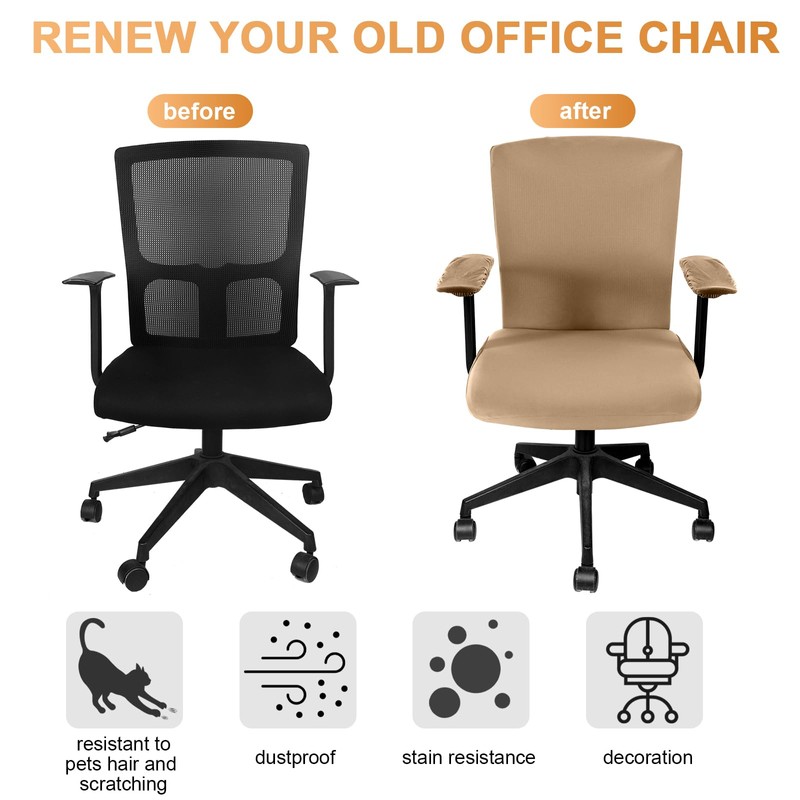 Tallew 4 Pcs Office Chair Covers Set Computer Universal Protective