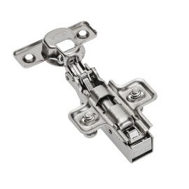 GTV - 4 x mini hinges with damping, pot diameter 26 mm - hinge corner stop - mounting plate H = 0 with Euro screws - silent closure - clip-on chain