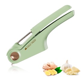 Garlic Press, Kitchen Tool with Garlic Peeler, User-friendly Handle, Efficient Tool for Garlic Paste Extraction, Easy to Keep Clean Garlic Press (Green)