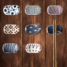 fogman Chopsticks Rest and Chopsticks Pillow, Stylish, Cute, Chopsticks Rest, Japanese Style, Ceramic, Hospitality, Set of 8 (Chic)