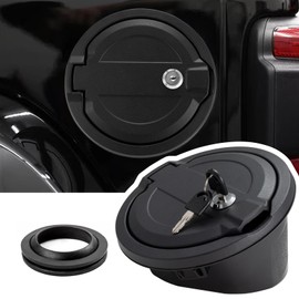 Tapa de depósito de gasolina para puerta de llenado de combustible para Jeep Wrangler JL 2018-2023 Accesorios ilimitados Rubicon Sahara AOLIHAN 2 puertas y 4 puertas de depósito de gas con bloqueo de