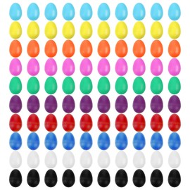 100 Pcs Plastic Egg Shakers, Musical Maracas Percussion Instruments Easter Eggs For Music Learning DIY Painting (10 Colors)