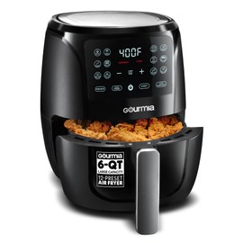 Gourmia Air Fryer - 6 Qt Large Capacity, FryForce 360º, Digital Display with 12 Presets, Roast, Bake, Broil, Dehydrate, Dishwasher Safe Accessories, Black