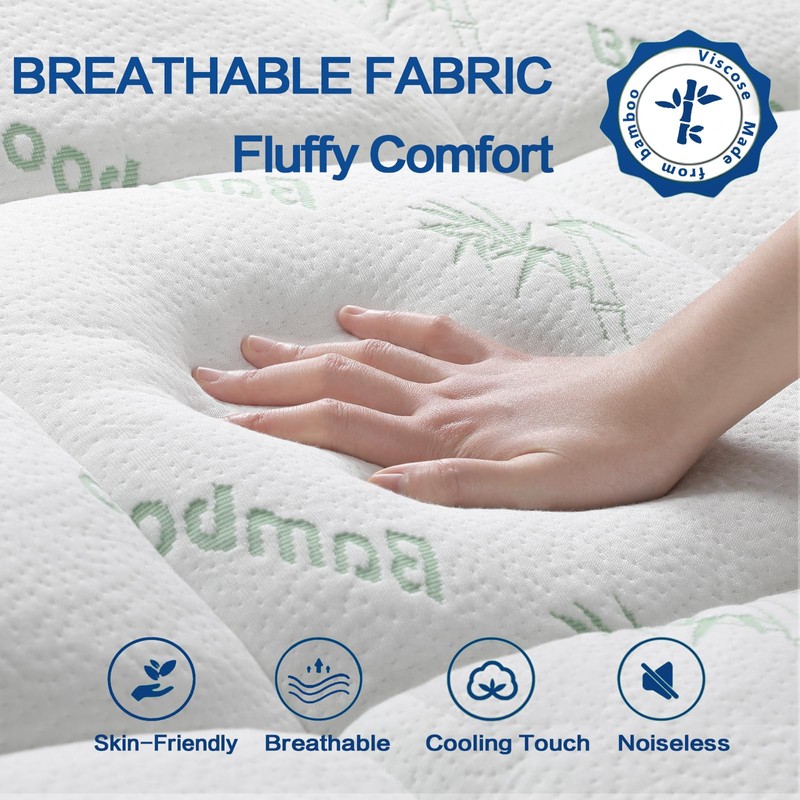 Mattress Topper Short Queen RV Size, Cooling Extra Thick Breathable