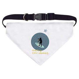 Large 'Paddle Boarding Merry Christmas Message ' Dog/Cat/Pet Bandana (PD00058678)