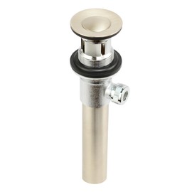 Purelux Bathroom Faucet Vanity Sink Metal Pop-Up Drain Stopper Assembly with Lift Rod and Overflow, Brushed Nickel Finish