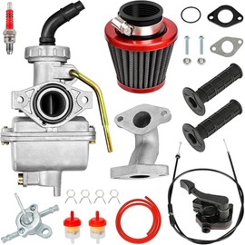FVRITO PZ20 Carburetor Thumb Throttle Kit Compatible with Tao tao Coolster 125cc 110cc Chinese ATV Quad 4 Wheeler 50cc 70cc 90cc 4 Stroke Engine Kazuma Baja SunL Roketa Vitacci Loncin Lifan Parts