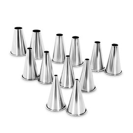 thermohauser 12 Piece Stainless Steel Nozzle Set XXL 4-15mm Outlet Diameter Height 50mm Metallic