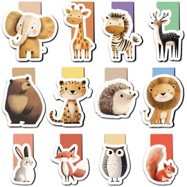 Pack of 12 Magnetic Bookmarks, Tixlux Magnetic Bookmarks with Cute Forest Animals for Children, Teachers, Students, Book Lovers, Animal Friends