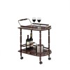Merlot And Brass 2 Shelf Beverage Serving Cart Wood Classic