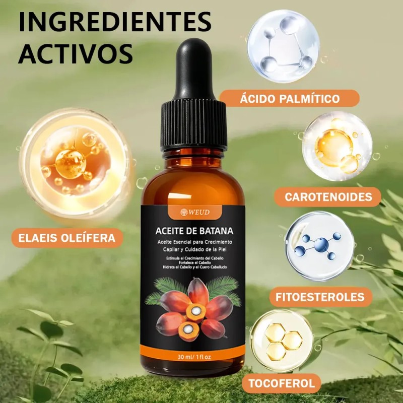 Aceite Batana 100% Natural Para Crecimiento Y Cuidado Barba