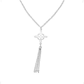 Agalea | Collar Corbatero con Dije de Nudo de Bruja de Plata Ley .925 para mujer