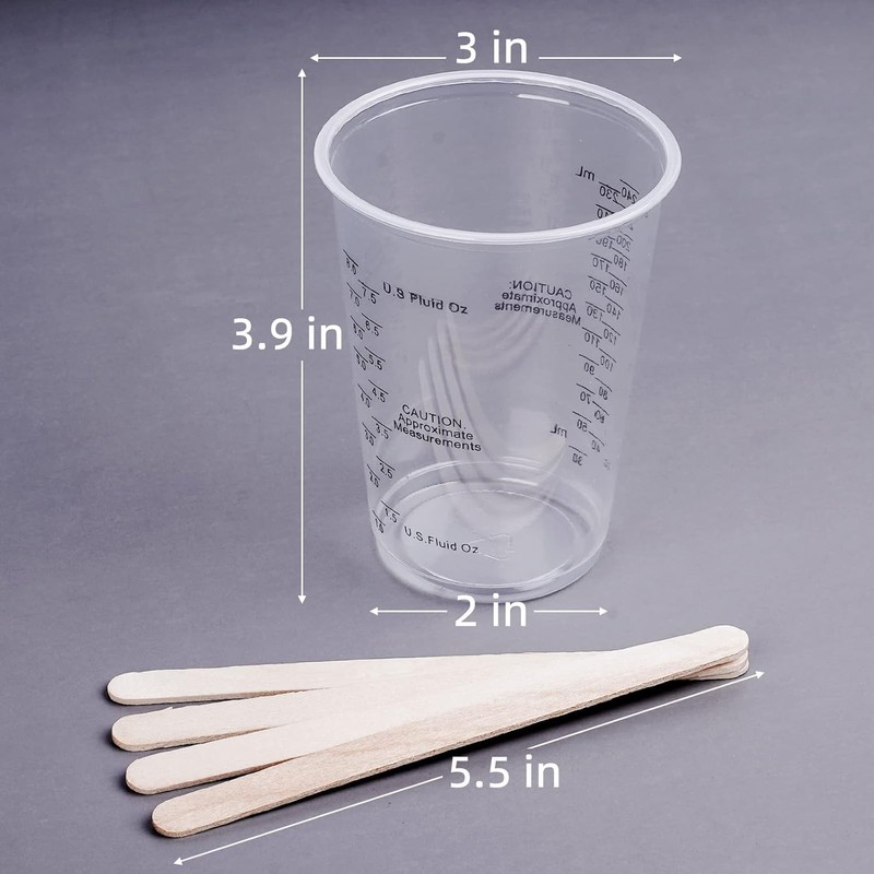 Epoxy Resin Mixing Cups 50Pcs 8oz with Sticks Paint Pigment