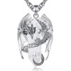 INFUSEU Dragon Necklace Clear Quartz Crystal Jewelry for Men Women
